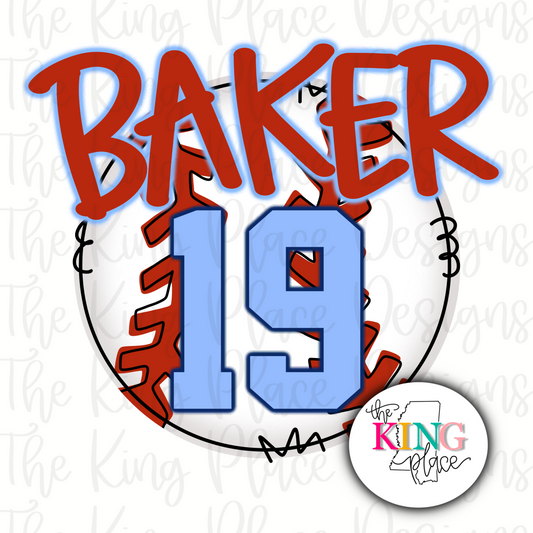 Custom Baseball player name/number