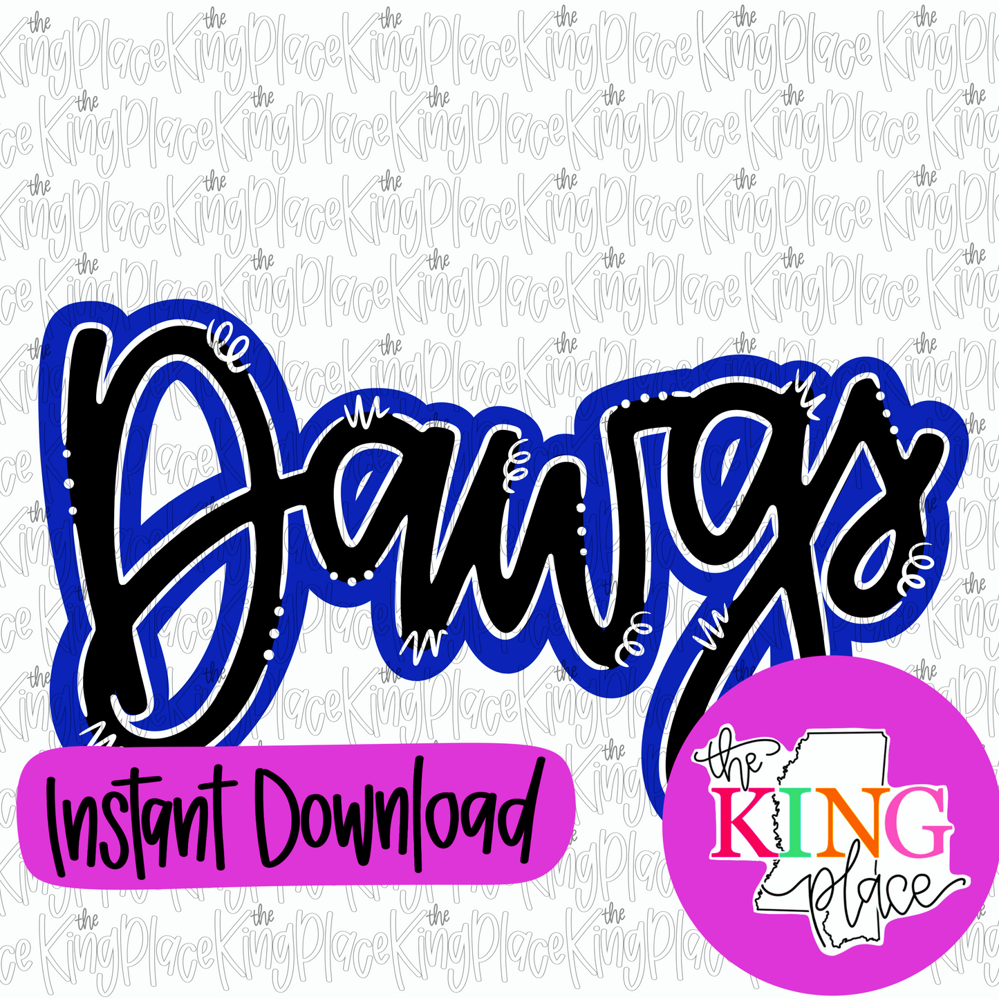 Dawgs cursive royal