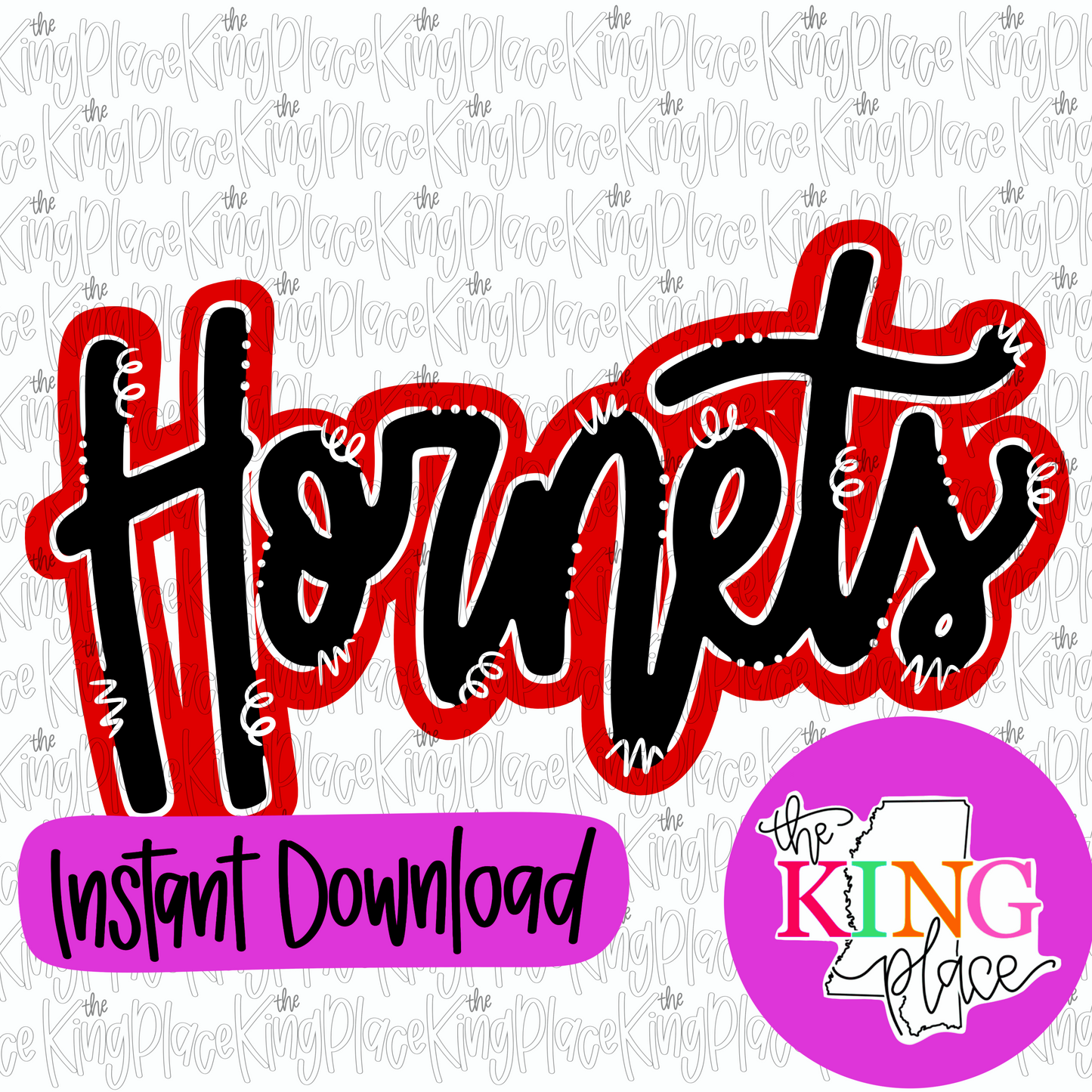 Hornets cursive red