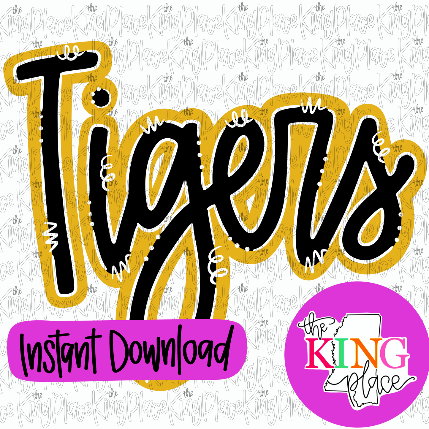 Tigers cursive yellow