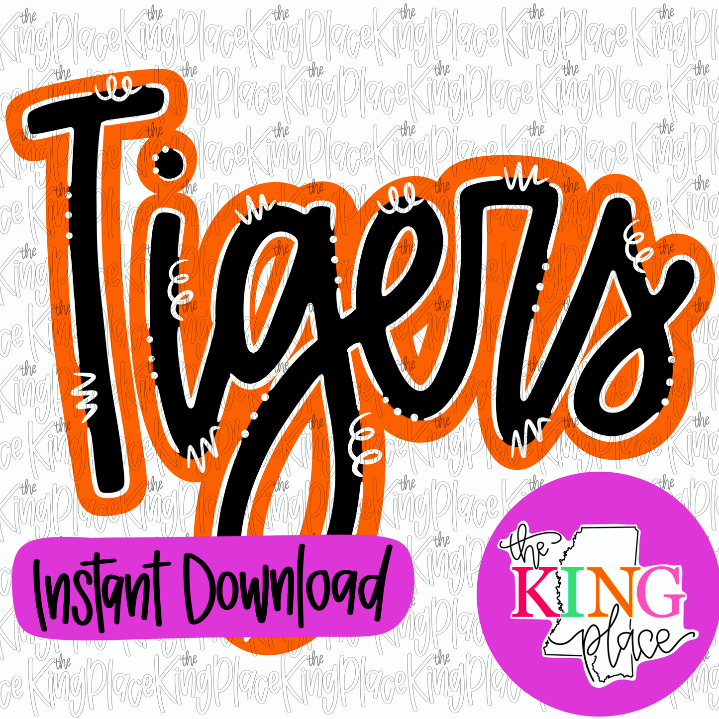 Tigers cursive orange