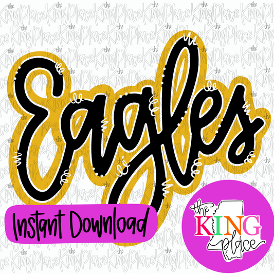 Eagles cursive yellow