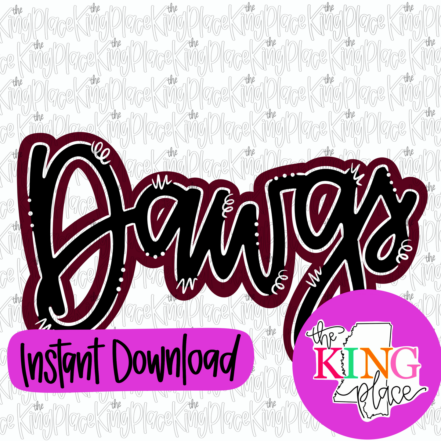 Dawgs cursive maroon