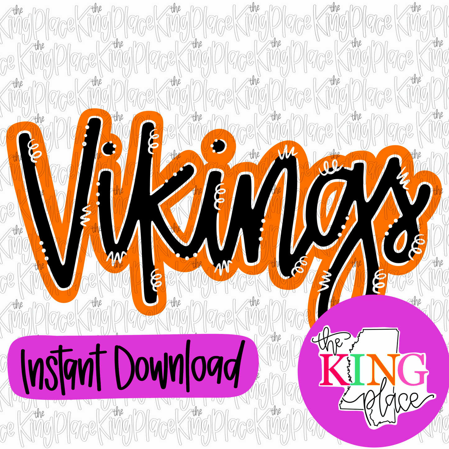 Vikings cursive orange