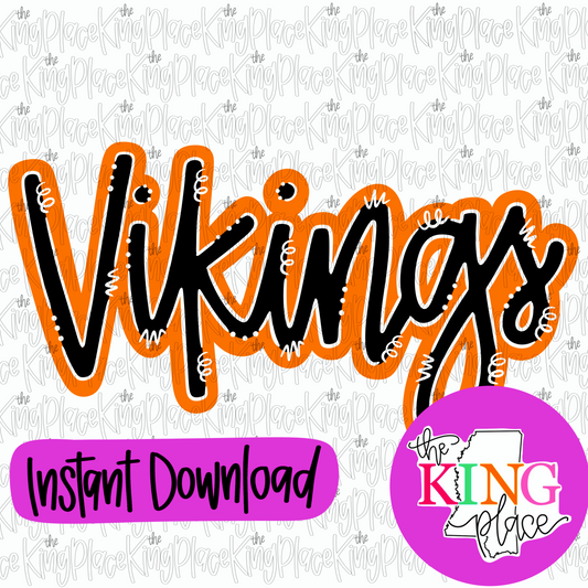 Vikings cursive orange