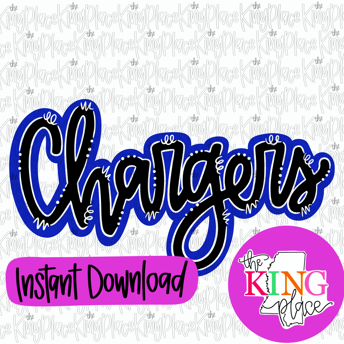 Chargers cursive royal