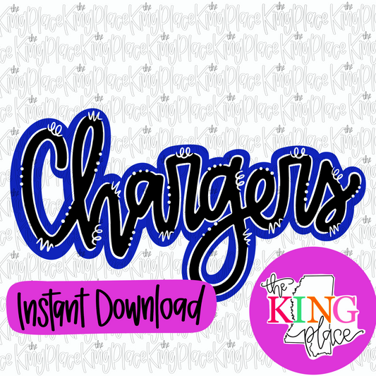Chargers cursive royal