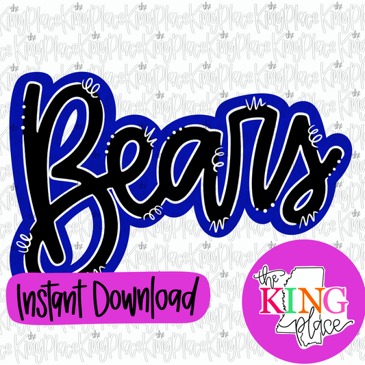Bears cursive royal