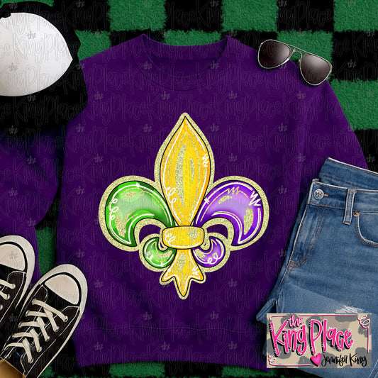 Mardi Gras Glitter Fleur de lis