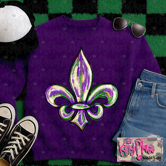 Fleur de lis painted glitter