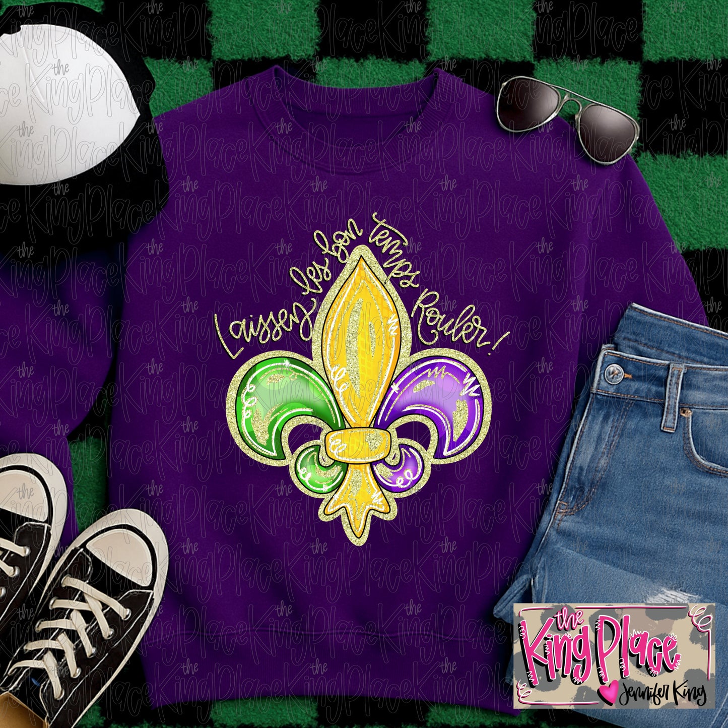 Mardi Gras Glitter Fleur de lis Let the Good Times Roll!