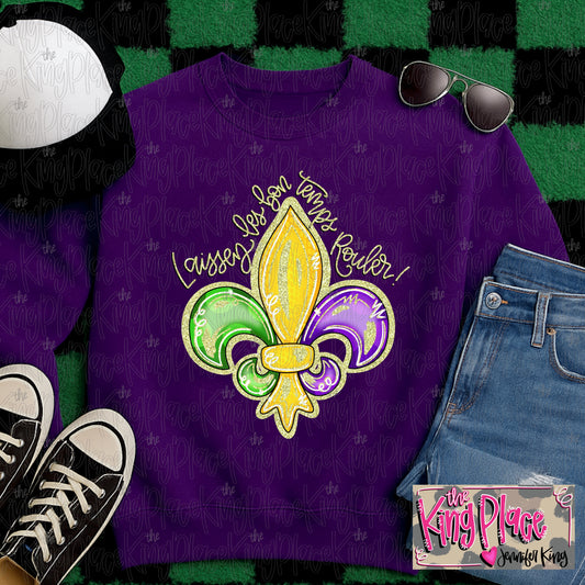 Mardi Gras Glitter Fleur de lis Let the Good Times Roll!
