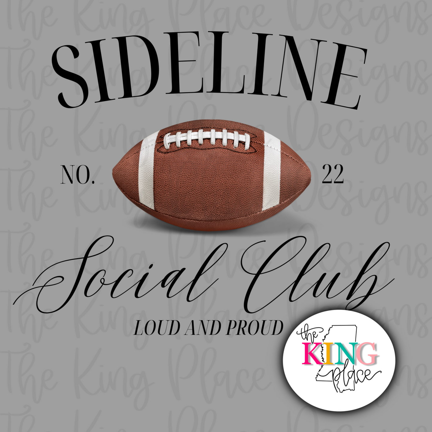 Sideline Social Club with NUMBER on front only!